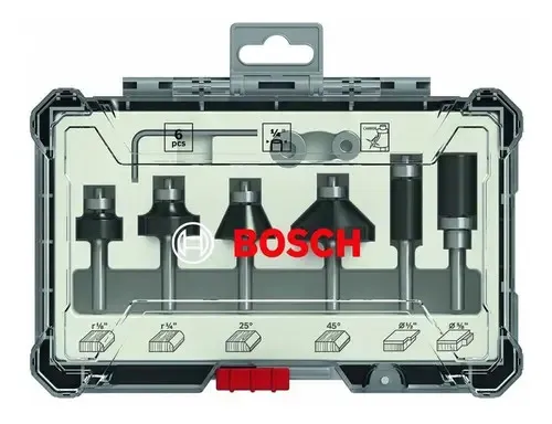 6 Fresas Bosch 1/4 Negro